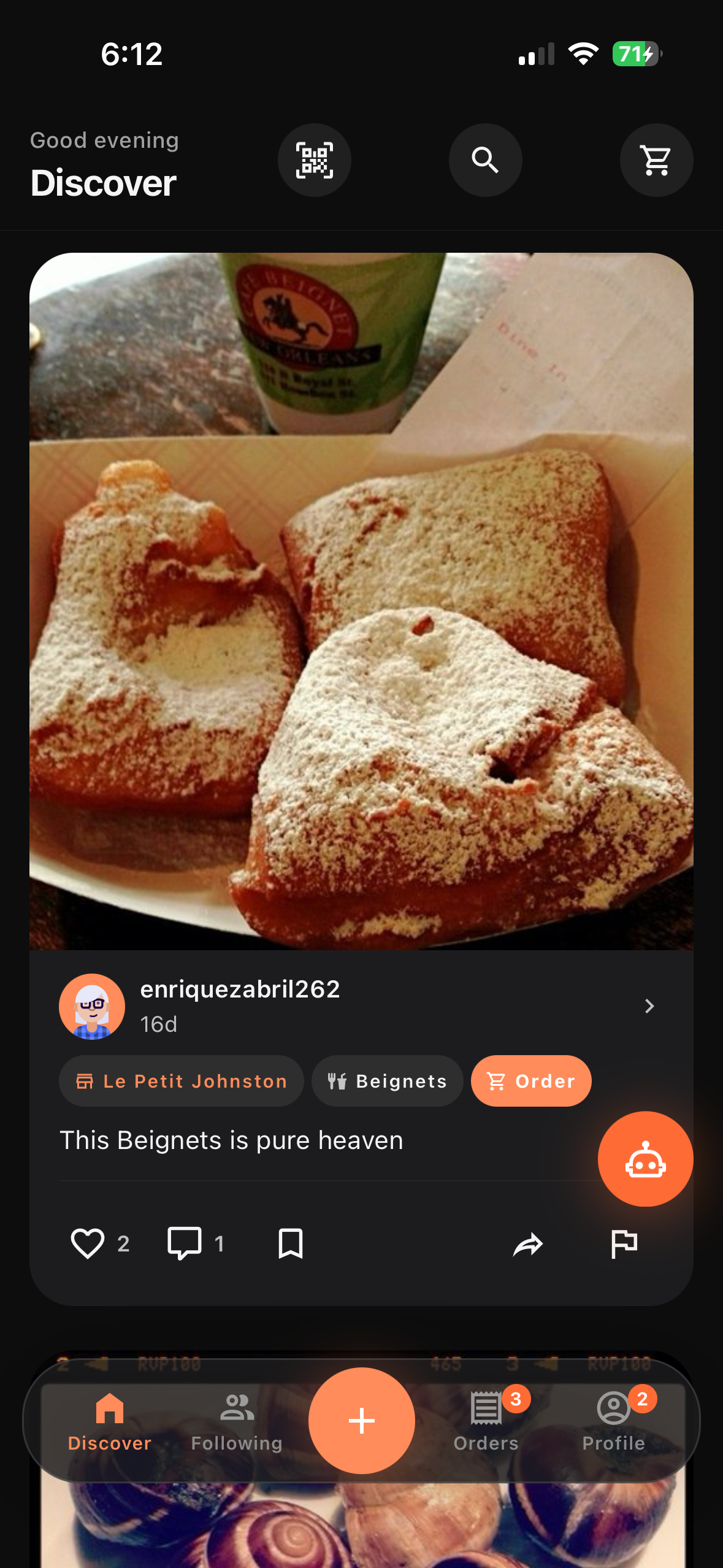 Plaum discovery feed showing restaurant recommendations