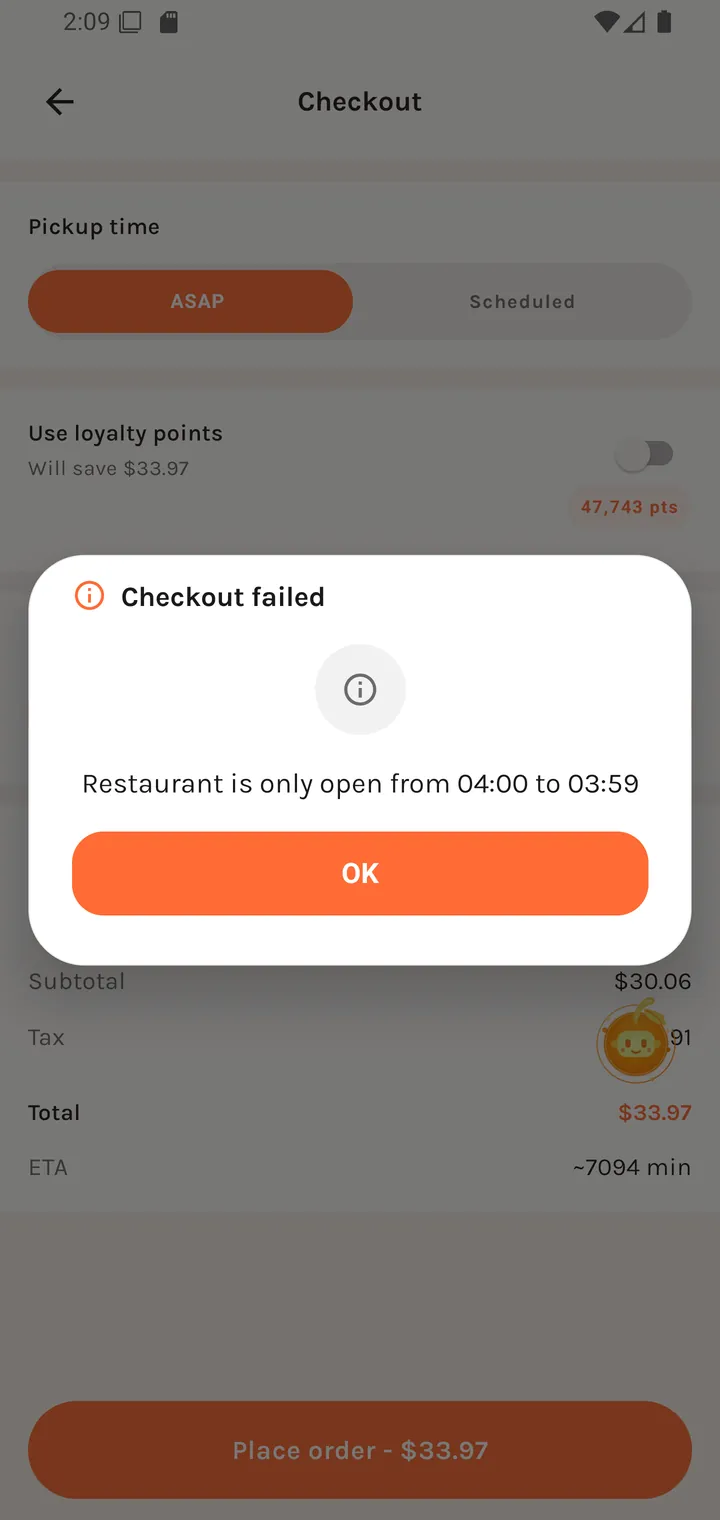 Checkout blocked