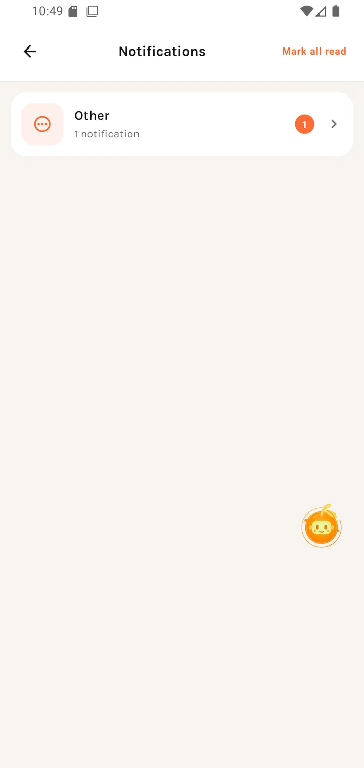 The notifications inbox