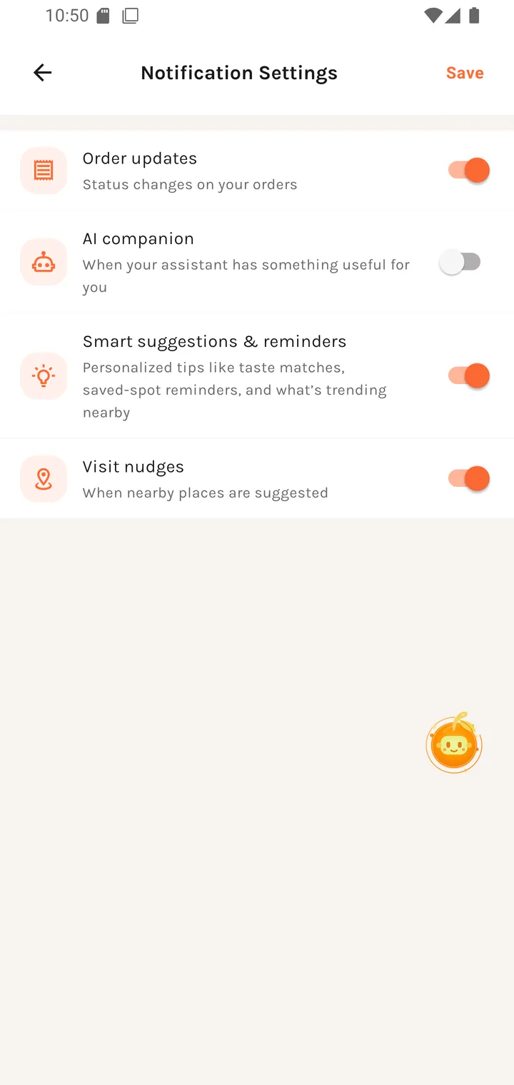 Notification settings