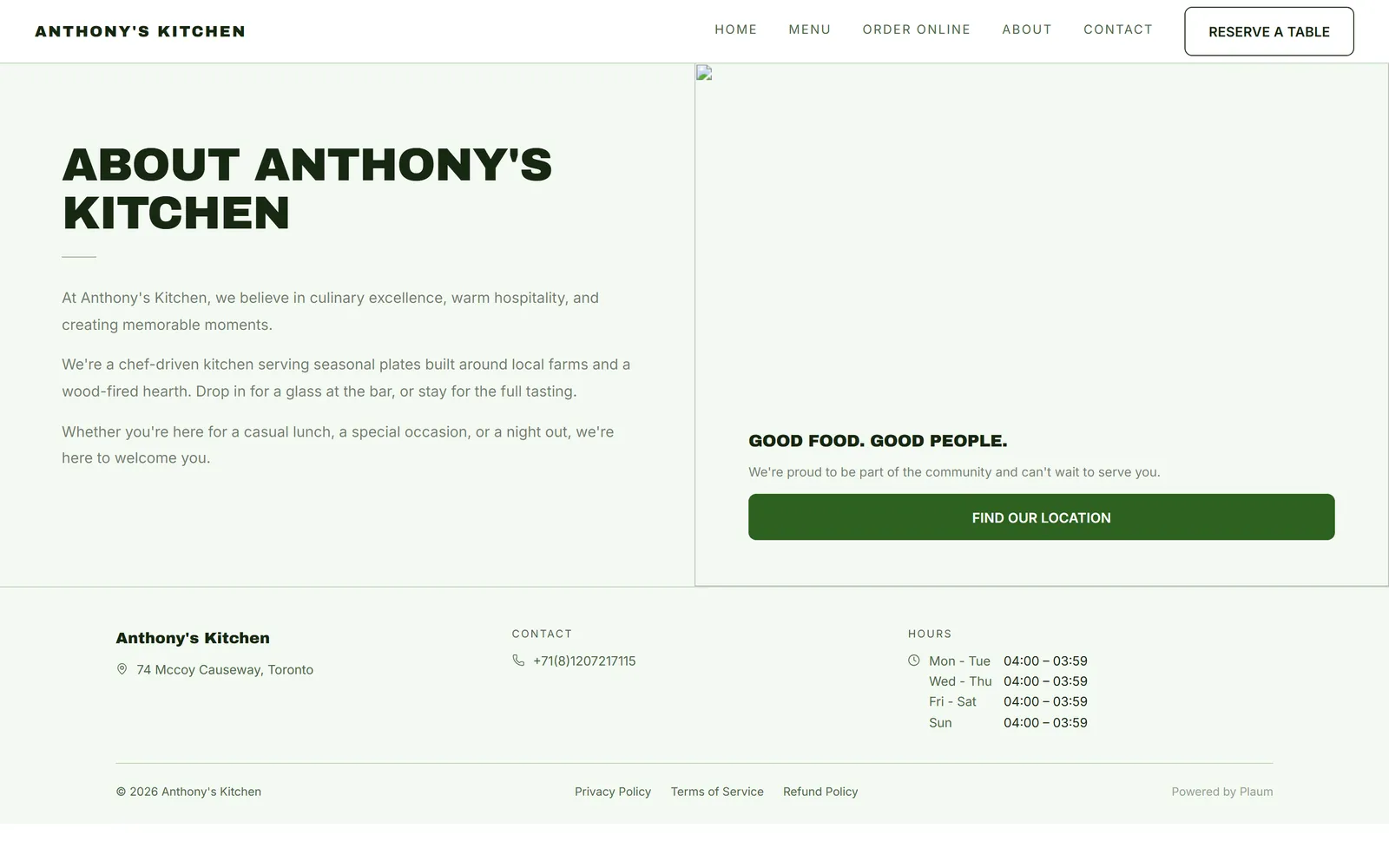 Your about page
