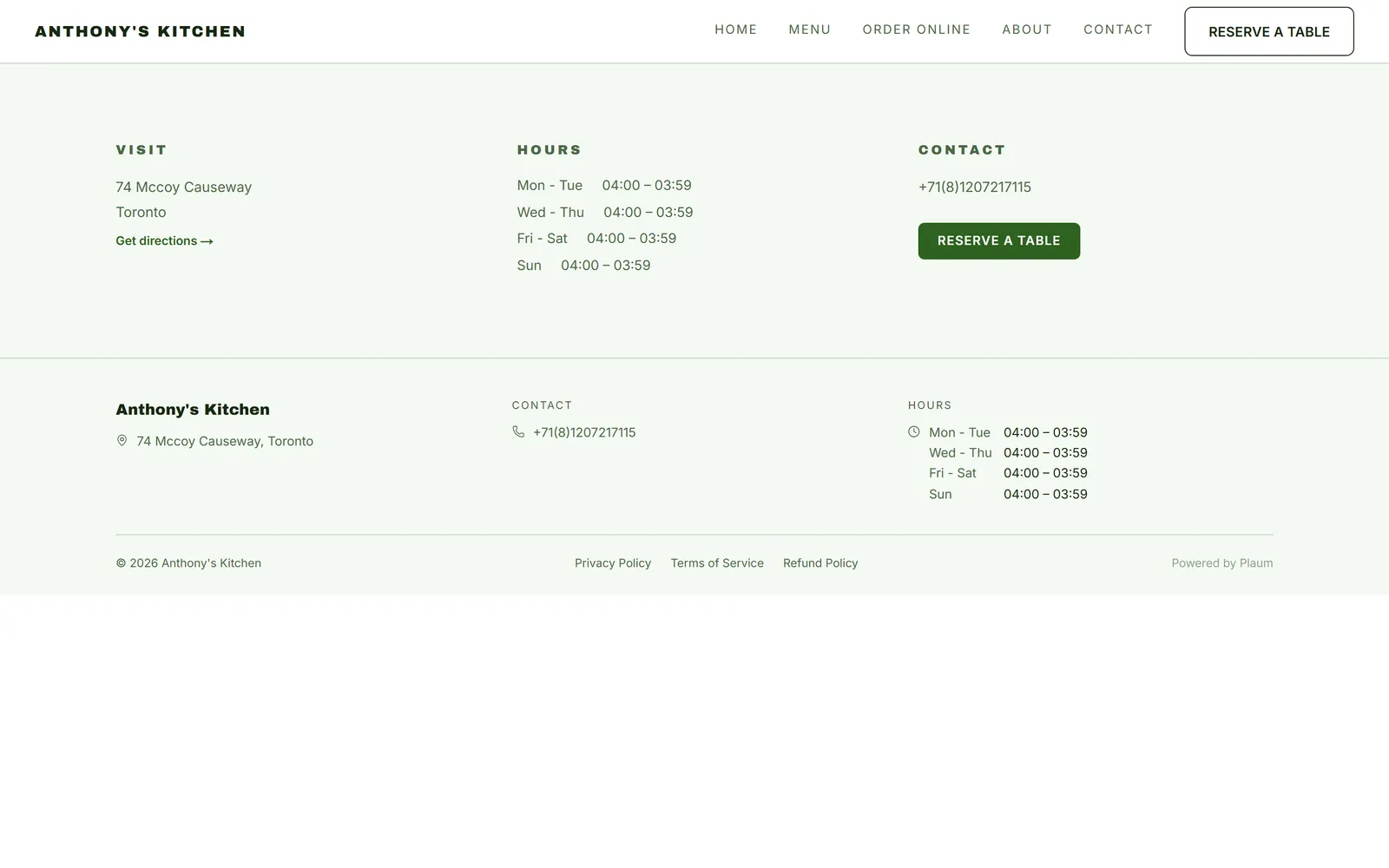 Your contact page